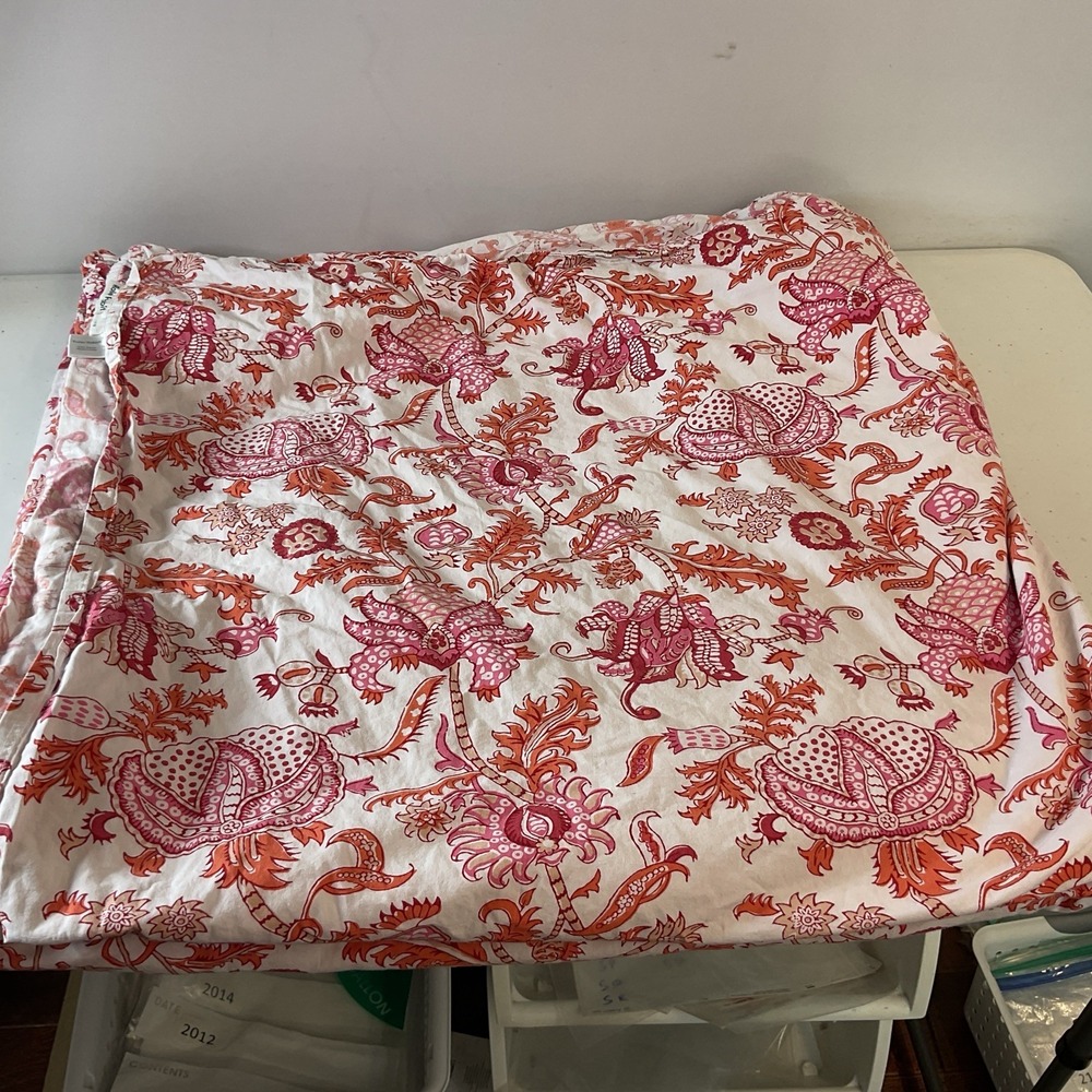Roller Rabbit Amanda King sz FLAT sheet only Pink Orange BOHO Floral